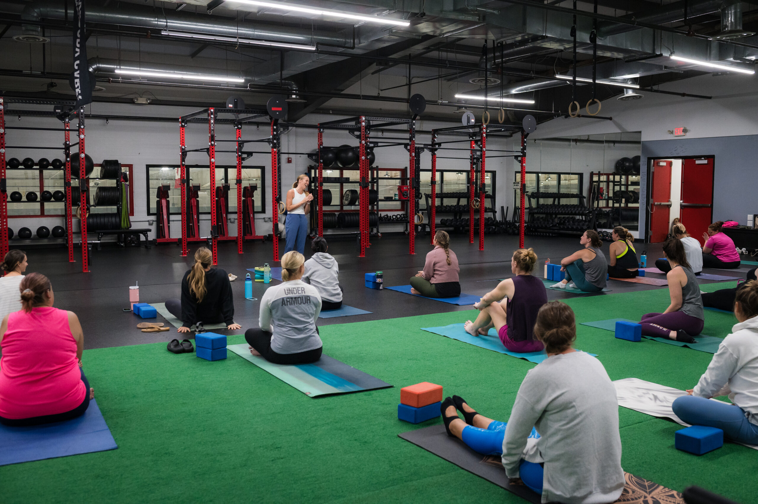 Heather teaching yoga