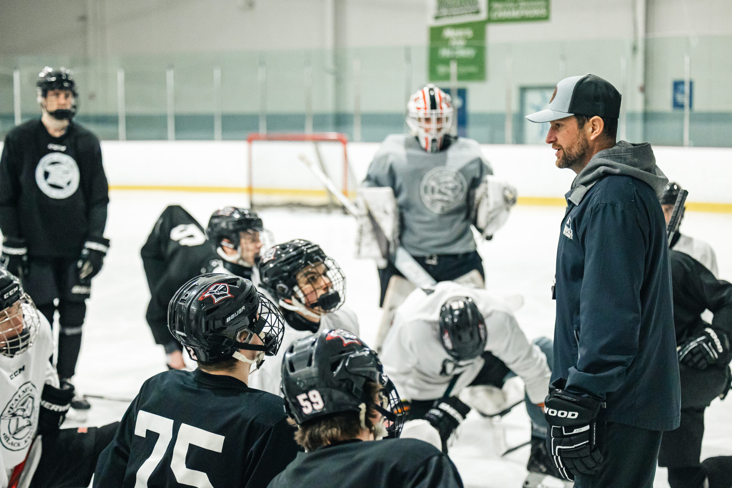 Coach Jeremiah Trostle training youth hockey players at Full Circle Fitness